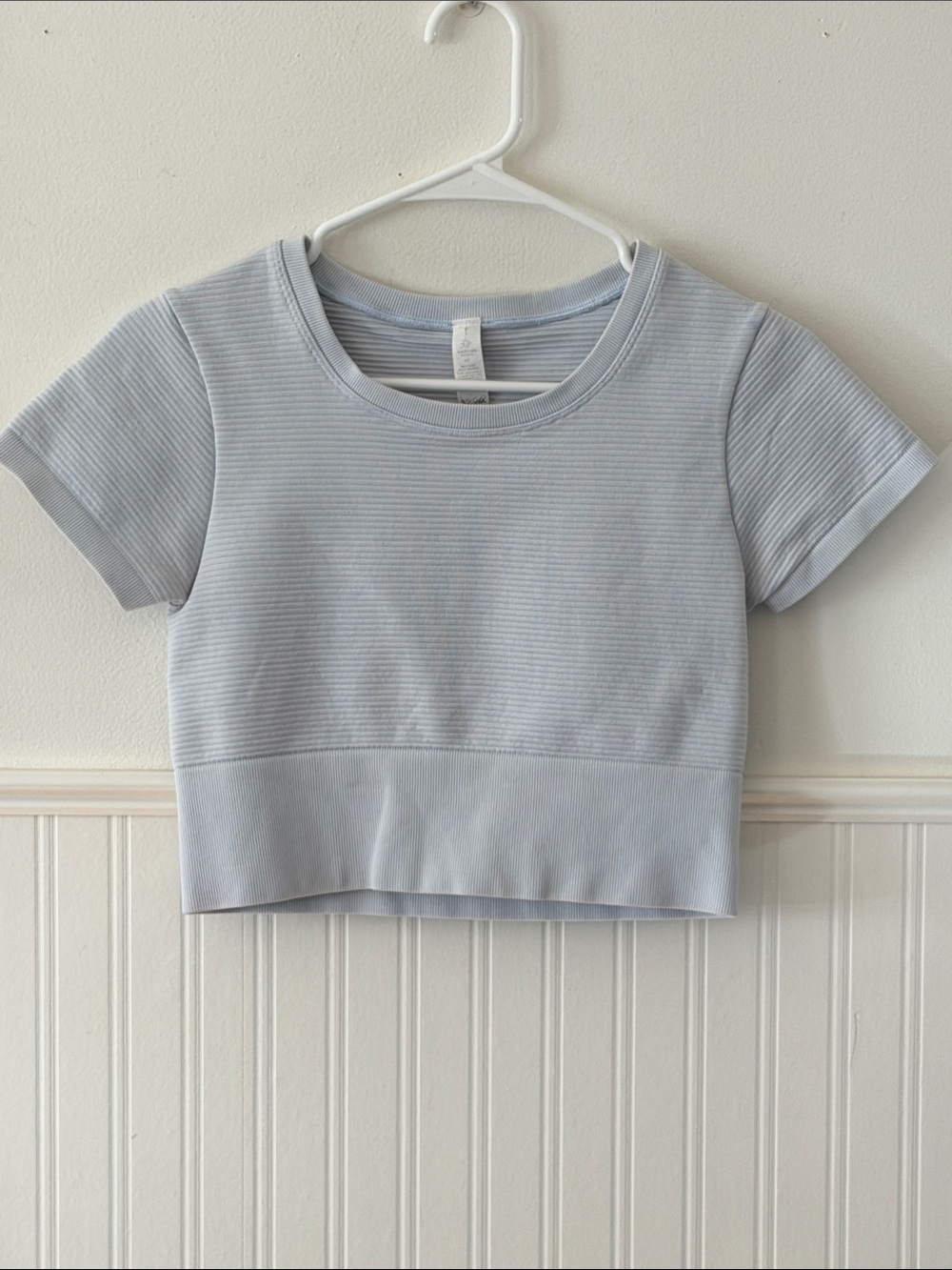 Offline by Aerie Light Blue Ribbed Crop Top - Womens